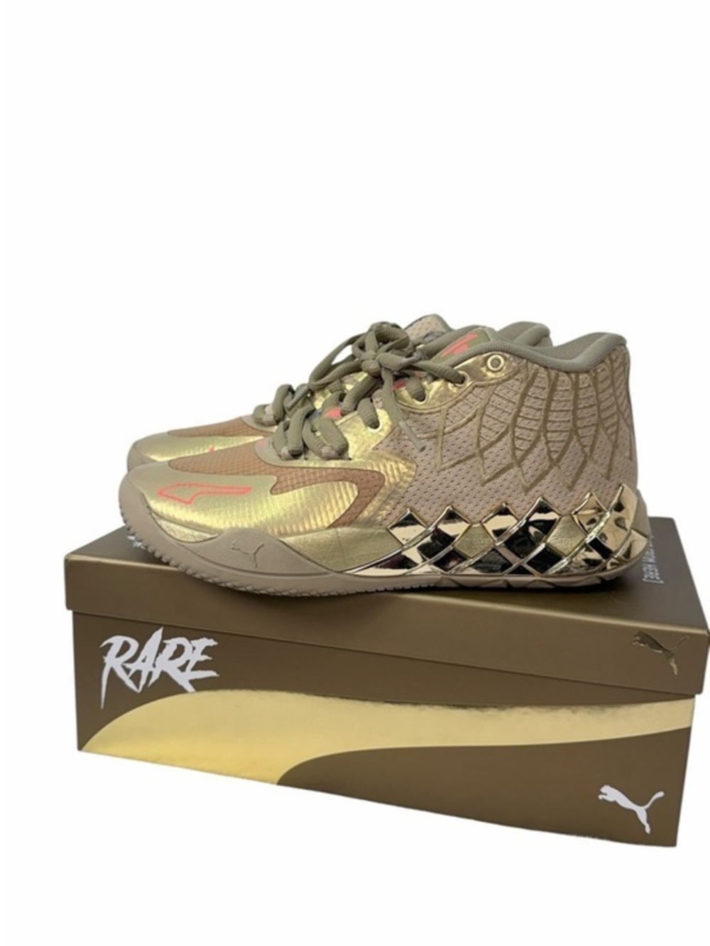 Puma MB 01 Golden Size 7 Rare Reserve LaMelo Ball Metallic Gold Basketball Shoes